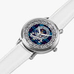 McCorquodale Scottish Clan Tartan Crest Badge Silver Automatic Watch Size 46mm