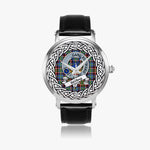 Stirling Scottish Clan Tartan Crest Badge Silver Automatic Watch Size 46mm
