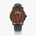 Scottish Fenton Family Crest Quartz Watch With Leather Strap - Tartan Watch Instafamous Quartz Leather Strap Plaid Watch