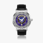 Ochterlony Scottish Clan Tartan Crest Badge Silver Automatic Watch Size 46mm