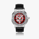 MacQueen Clan Tartan Crest Badge Silver Automatic Watch Size 46mm