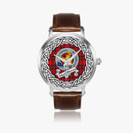 MacGillivray Scottish Clan Tartan Crest Badge Silver Automatic Watch Size 46mm