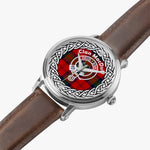 Scottish MacDuff Clan Tartan Crest Badge Silver Automatic Watch Size 46mm