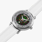 Crosbie Scottish Clan Tartan Crest Badge Silver Automatic Watch Size 46mm