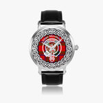 Scottish Nicolson Clan Tartan Crest Badge Silver Automatic Watch Size 46mm