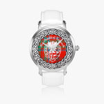 MacDonald of Keppoch Scottish Clan Tartan Crest Badge Silver Automatic Watch Size 46mm