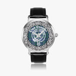 Douglas surname Scottish clan tartan crest badge Circle Silver Automatic Watch Size 46mm