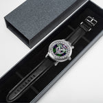 Morrison Morden Clan Tartan Crest Badge Silver Automatic Watch Size 46mm
