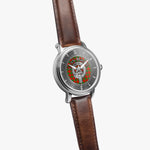 Clan MacFie Crest & Tartan Knot Sterling Silver Unisex Automatic Watch (Silver) Size 46mm