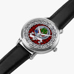 Hog Scottish Clan Tartan Crest Badge Silver Automatic Watch Size 46mm