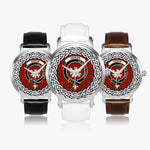 Heron Scottish Clan Tartan Crest Badge Silver Automatic Watch Size 46mm