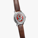 Macauley Scottish Clan Tartan Crest Badge Silver Automatic Watch Size 46mm