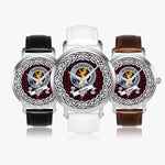 Broun Scottish Clan Tartan Crest Badge Silver Automatic Watch Size 46mm