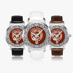 Scottish Dewar Clan Tartan Crest Badge Silver Automatic Watch Size 46mm