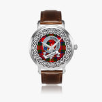 MacNicol Scottish Clan Tartan Crest Badge Silver Automatic Watch Size 46mm