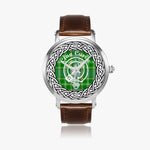 Currie surname last name Scottish Tartan Crest Silver Automatic Watch Size 46mm