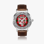 Scottish Rattray Clan Tartan Crest Badge Silver Automatic Watch Size 46mm