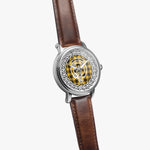 Scottish Macleod Clan Tartan Crest Badge Silver Automatic Watch Size 46mm