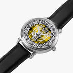 Scottish Barclay Clan Tartan Crest Badge Silver Automatic Watch Size 46mm