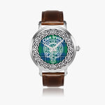 Scottish Irvine Clan Tartan Crest Badge Silver Automatic Watch Size 46mm