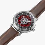 Clan Ramsay Crest & Tartan Knot Sterling Silver Unisex Automatic Watch (Silver) Size 46mm