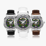 Strang (or Strange) Scottish Clan Tartan Crest Badge Silver Automatic Watch Size 46mm