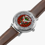Cairns Scottish Clan Tartan Crest Badge Silver Automatic Watch Size 46mm