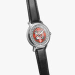 Scottish Macnab Clan Tartan Crest Badge Silver Automatic Watch Size 46mm