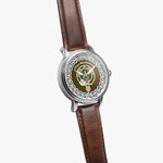 Scottish Middleton Clan Tartan Crest Badge Silver Automatic Watch Size 46mm