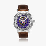 Allardice Scottish Clan Tartan Crest Badge Silver Automatic Watch Size 46mm