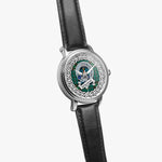 Kirkpatrick Scottish Clan Tartan Crest Badge Silver Automatic Watch Size 46mm