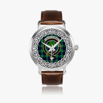Scottish Abercrombie Scottish Clan Tartan Crest Badge Silver Automatic Watch Size 46mm