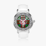 MacCulloch Scottish Clan Tartan Crest Badge Silver Automatic Watch Size 46mm