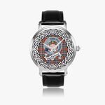 MacFarlane Scottish Clan Tartan Crest Badge Silver Automatic Watch Size 46mm