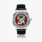 Seton Scottish Clan Tartan Crest Badge Silver Automatic Watch Size 46mm