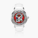 Macauley Scottish Clan Tartan Crest Badge Silver Automatic Watch Size 46mm