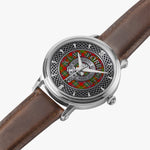 Clan Forrester or Foster Crest & Tartan Knot Sterling Silver Unisex Automatic Watch (Silver) Size 46mm