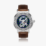 Sempill Scottish Clan Tartan Crest Badge Silver Automatic Watch Size 46mm