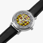 Scottish Jardine Clan Tartan Crest Badge Silver Automatic Watch Size 46mm