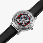 Riddell Scottish Clan Tartan Crest Badge Silver Automatic Watch Size 46mm