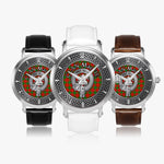 Clan MacFie Crest & Tartan Knot Sterling Silver Unisex Automatic Watch (Silver) Size 46mm