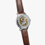 MacLeod Scottish Clan Tartan Crest Badge Silver Automatic Watch Size 46mm