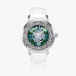 Scottish Lyon Clan Tartan Crest Badge Silver Automatic Watch Size 46mm