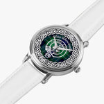 Scottish Abercrombie Clan Tartan Crest Badge Silver Automatic Watch Size 46mm