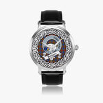 Bethune Scottish Clan Tartan Crest Badge Silver Automatic Watch Size 46mm