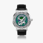 Irvine Scottish Clan Tartan Crest Badge Silver Automatic Watch Size 46mm