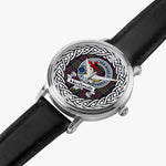 Macdonalds Of Donald Scottish Clan Tartan Crest Badge Silver Automatic Watch Size 46mm