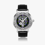 Scottish Murray Clan Tartan Crest Badge Silver Automatic Watch Size 46mm