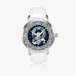 Sempill Scottish Clan Tartan Crest Badge Silver Automatic Watch Size 46mm