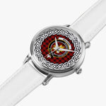 MacIver Scottish Clan Tartan Crest Badge Silver Automatic Watch Size 46mm
